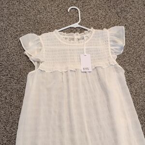 Rose & Olive White Tank/Capped Sleeve Casual Top